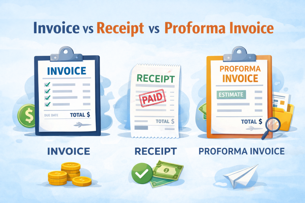 Comparison of invoice types and purposes