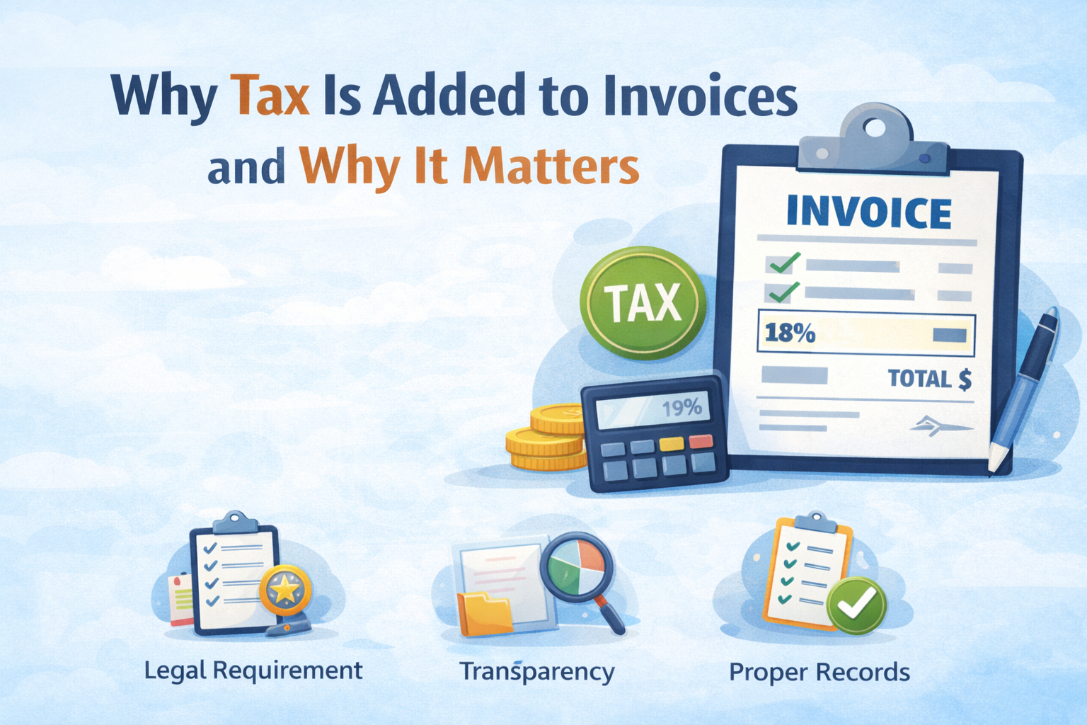 Tax information on invoice illustration