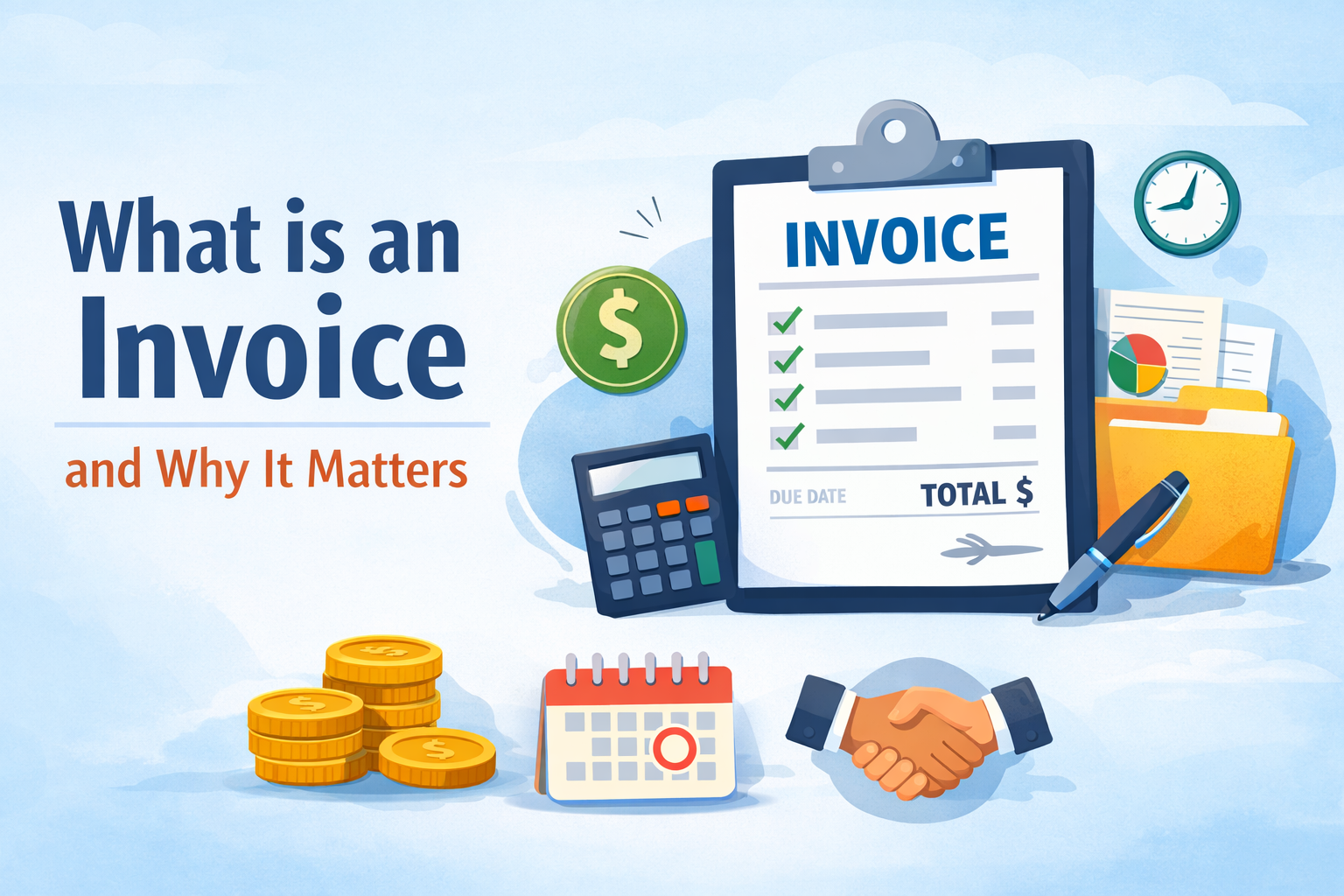 Invoice explanation with financial elements.